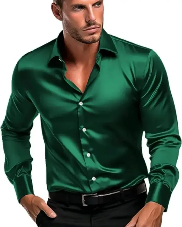 PLAIN SATIN SHIRT (SILK SHIRT)
